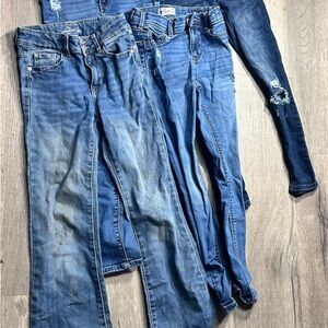 Girl Blue Jeans Bundle Set 4 Blue Jeans Size-8/10 (3)Jordache And (1) Wonder